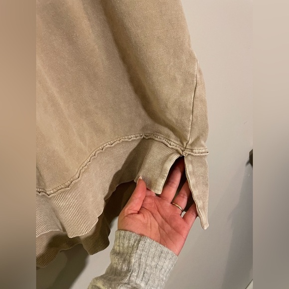 Easel Tan Bleach Crew Neck Sweatshirt - Picture 2 of 5